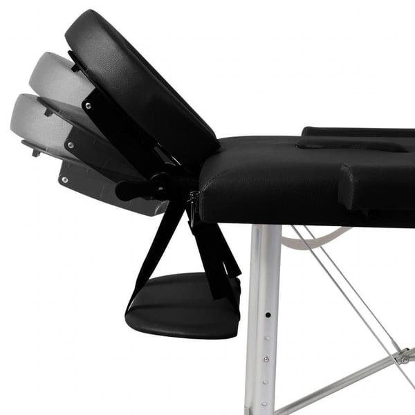 vidaXL sammenfoldeligt massagebord med aluminiumsstel 2 zoner sort