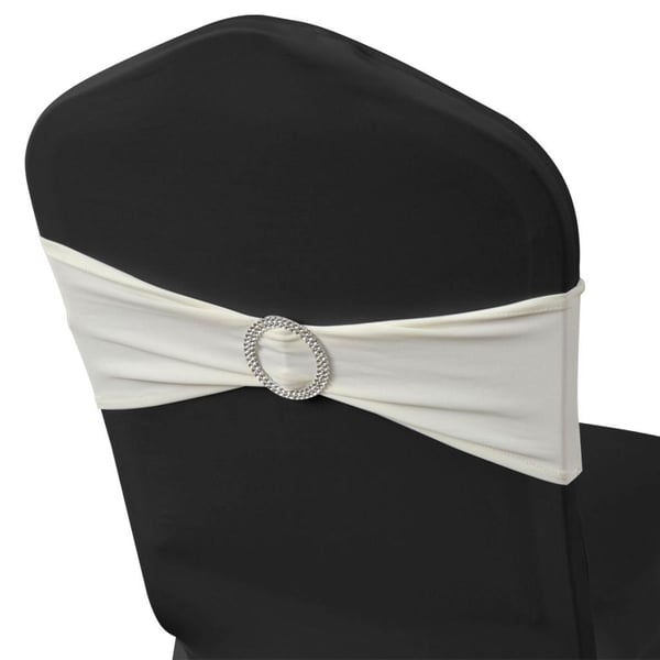 vidaXL 25 stk Crème Dekorative Stolrekk med Diamant Spenne