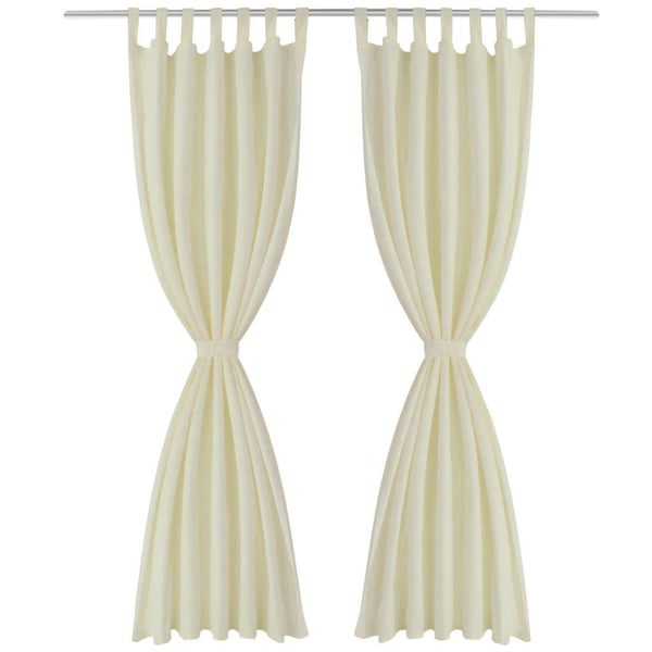 vidaXL Creme Mikro-Satiini Verhot Lenkeillä 2kpl 140 x 245 cm