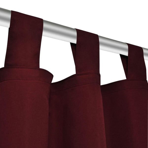 vidaXL 2stk Bordeaux Micro-Sateng Gardiner med Sløyfer 140 x 245 cm