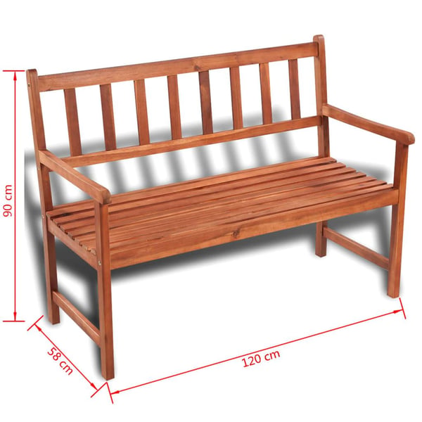 vidaXL Puutarhapenkki 120 cm akaasiapuu