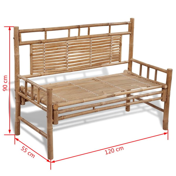 vidaXL havebænk 120 cm bambus