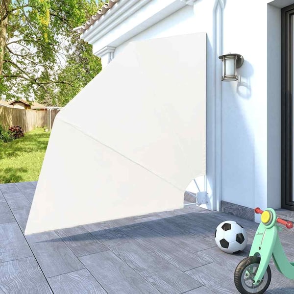 vidaXL Sammenleggbar sidemarkise for balkong krem 210x210 cm