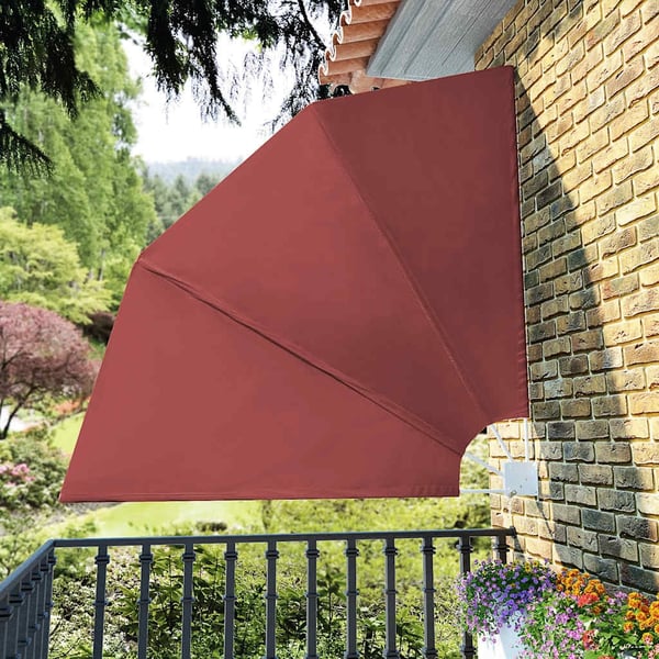 vidaXL sammenklappelig sidemarkise til altan terracotta 210 x 210 cm