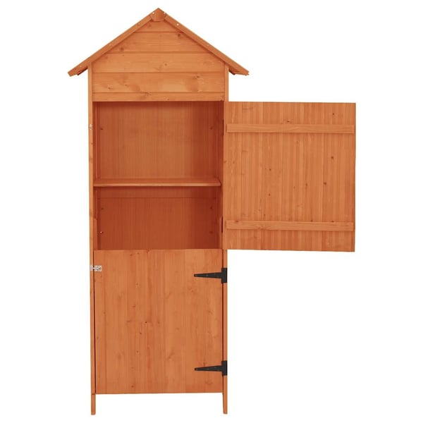 vidaXL udendørs opbevaringsskab 42,5x64x190 cm brun