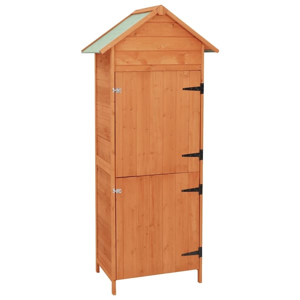 vidaXL udendørs opbevaringsskab 42,5x64x190 cm brun