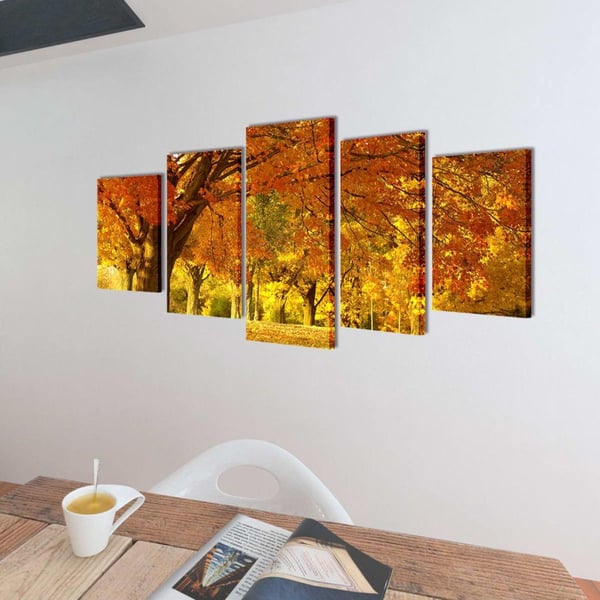 vidaXL Kanvas Flerdelt Veggdekorasjon Lønnetre 200 x 100 cm