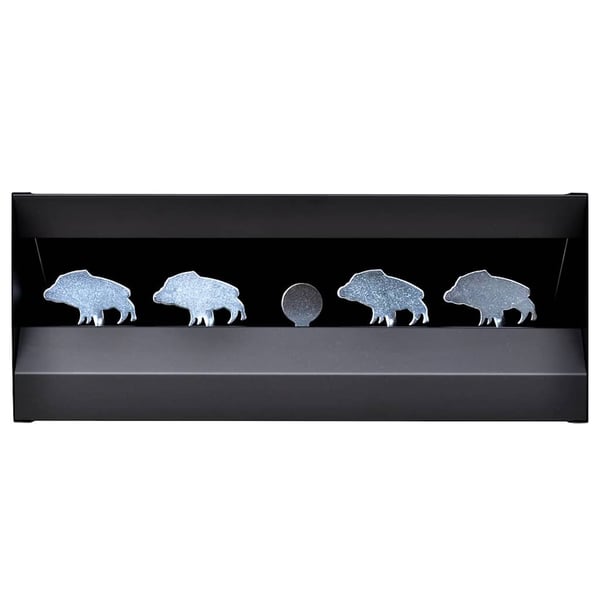vidaXL skydekasse magnetisk 4 + 1 skydeskiver vildsvinmotiv