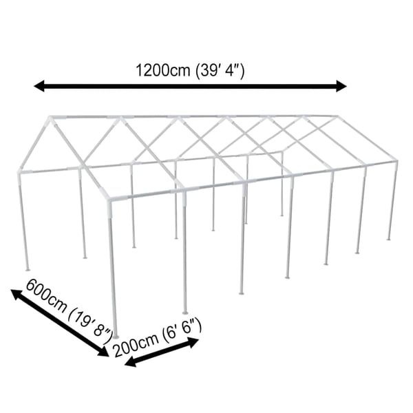 vidaXL festtelt 12 x 6 m hvidt