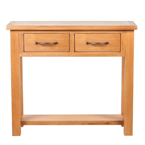 vidaXL Konsollbord med 2 skuffer 83x30x73 cm heltre eik