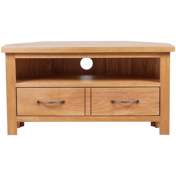 vidaXL tv-skab med skuffe 88x42x46 cm massivt egetræ