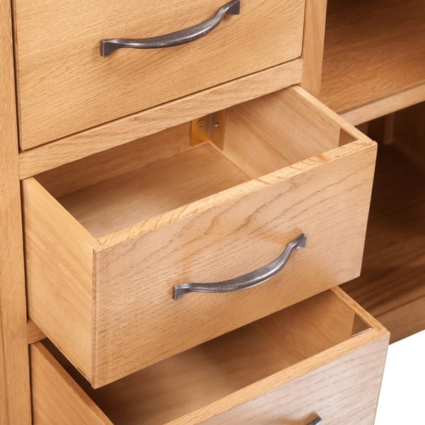 vidaXL Skjenk med 3 skuffer stor 110x33,5x70 cm heltre eik