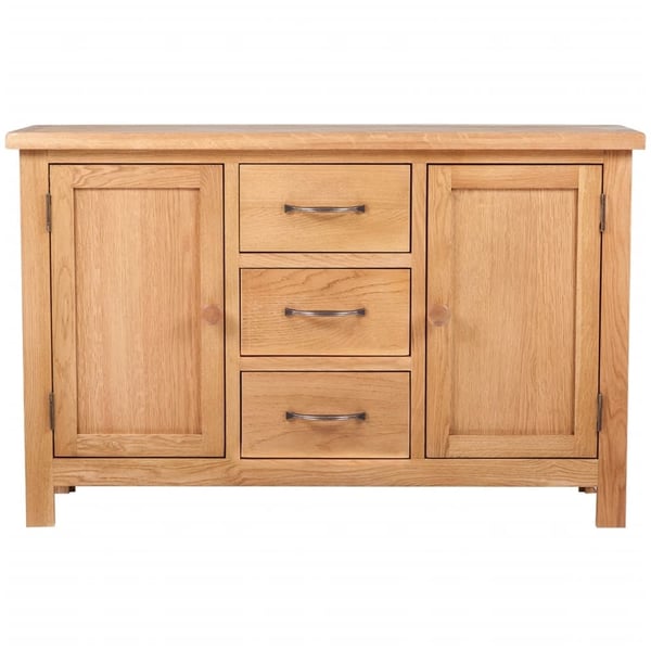 vidaXL Skjenk med 3 skuffer stor 110x33,5x70 cm heltre eik
