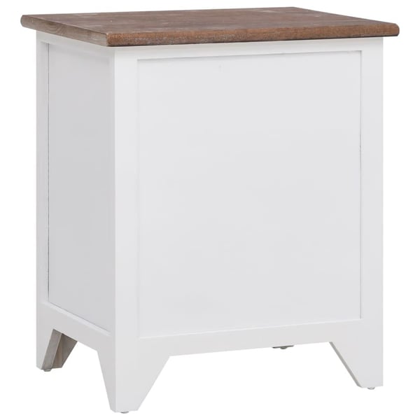 vidaXL natbord med 2 skuffer 2 stk. brun og hvid