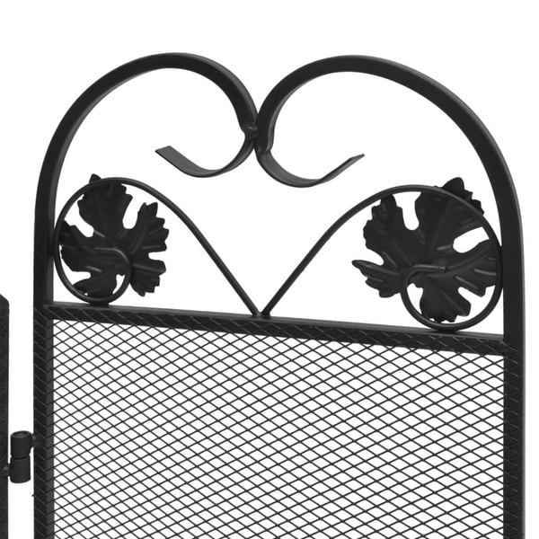 vidaXL Gnistfanger 3-panels jern svart