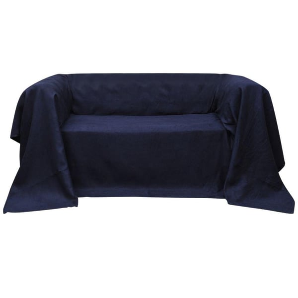 vidaXL Sofaovertræk i micro-suede, Marineblå, 140x210 cm