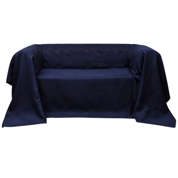 vidaXL Mikro-semsket sofa overtrekk marineblå 270 x 350 c
