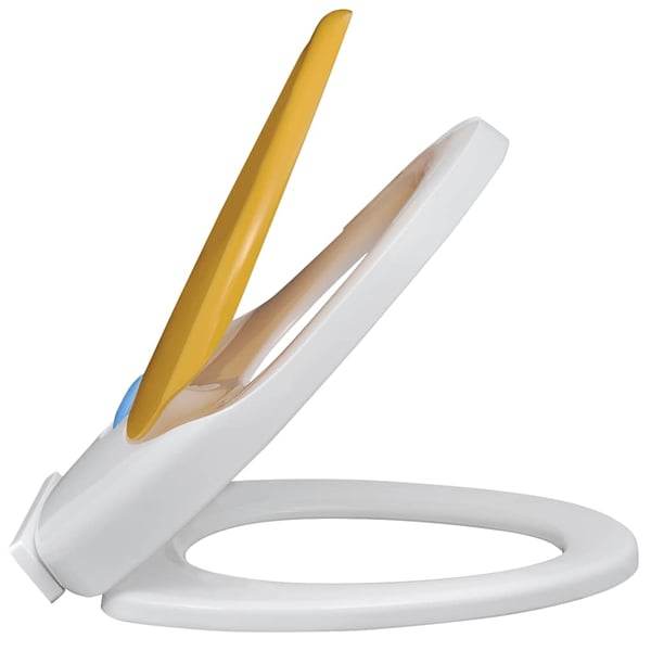 vidaXL Valkokeltainen soft-close WC-istuin aikuiset/lapset
