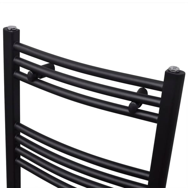 vidaXL håndklæderadiator 500x1160 mm centralvarme buet sort