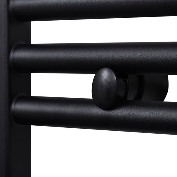 vidaXL håndklæderadiator 500x1160 mm centralvarme buet sort