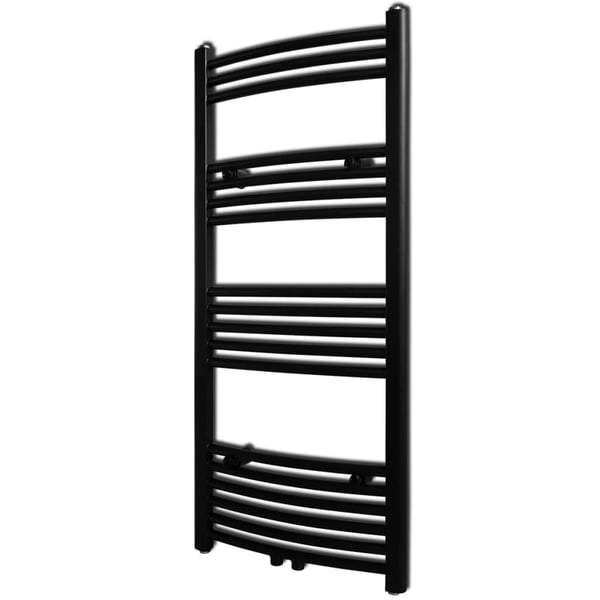 vidaXL håndklæderadiator 500x1160 mm centralvarme buet sort
