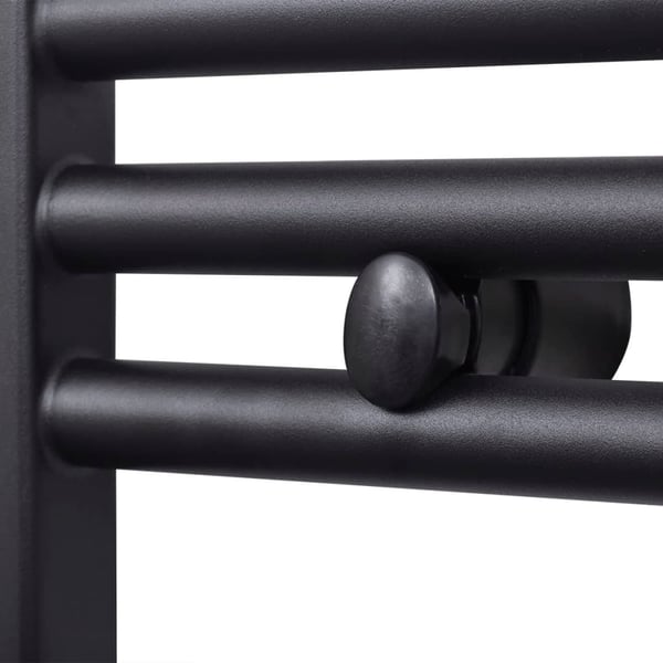 vidaXL Håndklæderadiator 500x1160 mm centralvarme lige sort