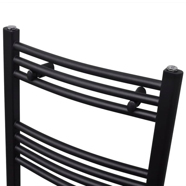 vidaXL håndklæderadiator 500x764 mm centralvarme buet sort
