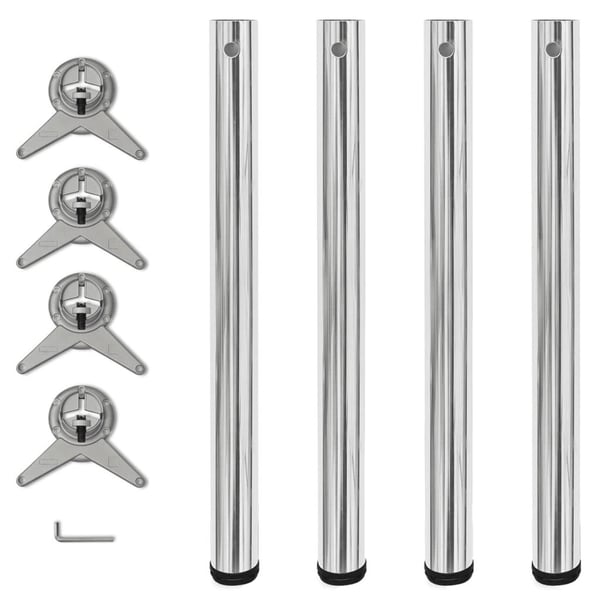 vidaXL 4 Height justerbare Bordben Krom 710 mm