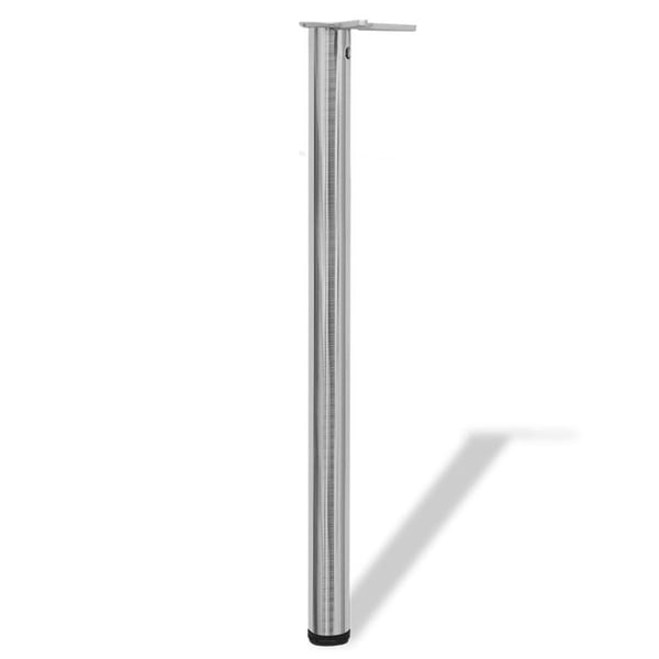 vidaXL 4 justerbare Bordben børstet nikkel 870 mm
