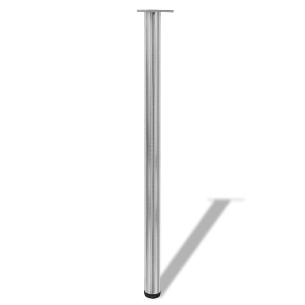 vidaXL 4 justerbare Bordben børstet nikkel 1100 mm