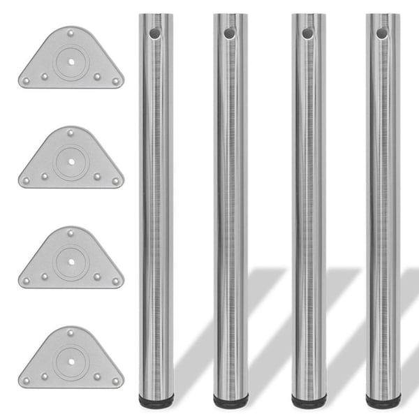 vidaXL 4 Height justerbare Bordben Børstet nikkel 710 mm