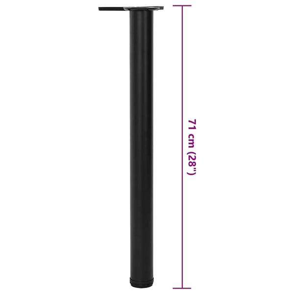vidaXL 4 justerbare Bordben Sort 710 mm