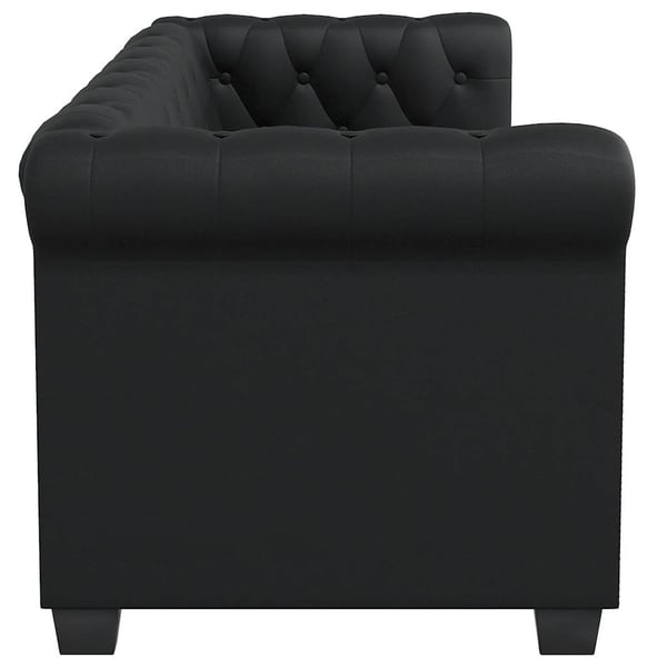 vidaXL 2-personers Chesterfield sofa kunstlæder sort