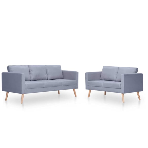 vidaXL Soffgrupp med 2-sits och 3-sits tyg ljusgrå