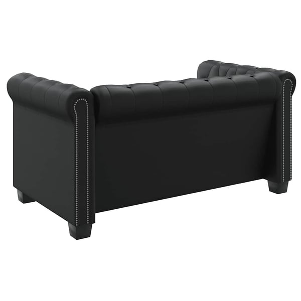vidaXL sofasæt Chesterfield 2-pers. og 3-pers. kunstlæder sort