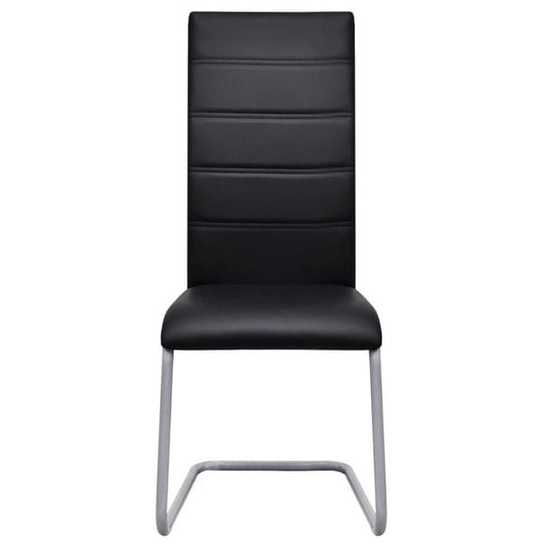 vidaXL spisebordsstole med cantilever 6 stk. kunstlæder sort