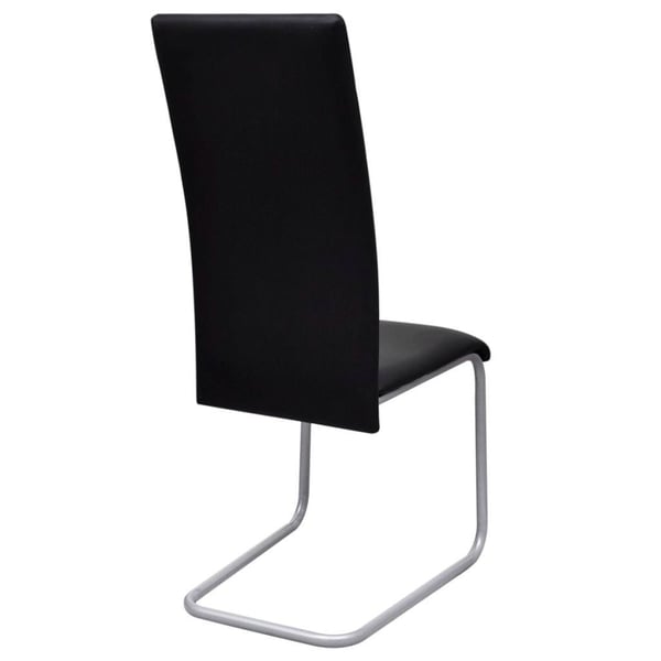 vidaXL spisebordsstole med cantilever 6 stk. kunstlæder sort