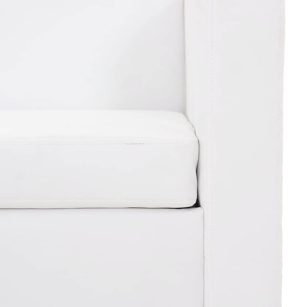 vidaXL Soffa 3-sits konstläder vit