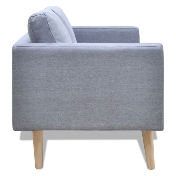 vidaXL Soffa 2-sits tyg ljusgrå