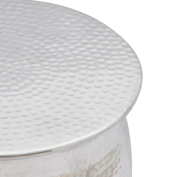 vidaXL Hamret aluminiumskrakk/ sidebord sølv