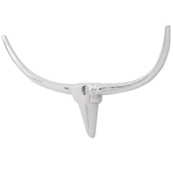 vidaXL 242337 Wall Mounted Aluminium Bull's Head Decoration Silver 96 cm