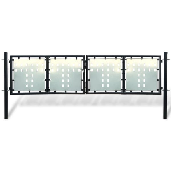 vidaXL Svart gjerdeport med én dør 300x100 cm