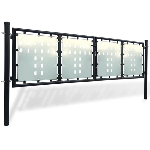 vidaXL Svart gjerdeport med én dør 300x75 cm