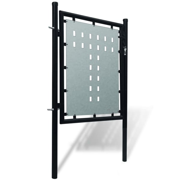 vidaXL Svart gjerdeport med enkelt dør 100x75 cm