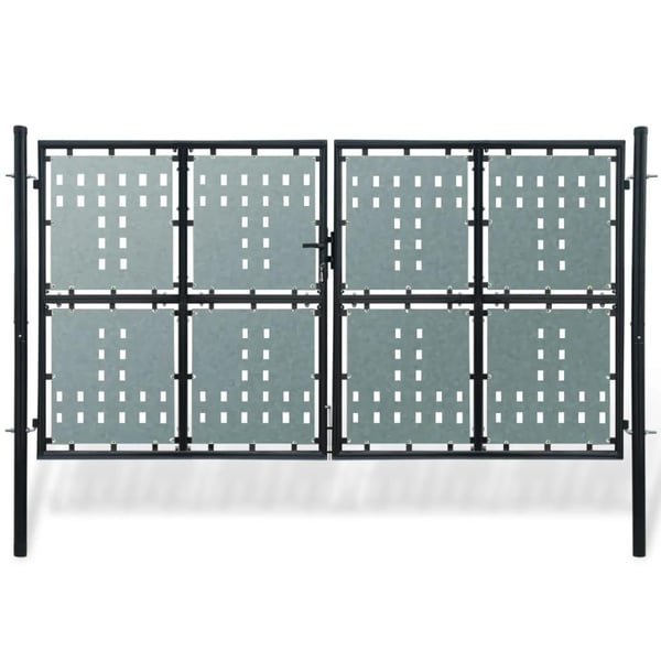 vidaXL Svart gjerdeport med én dør 300x150 cm