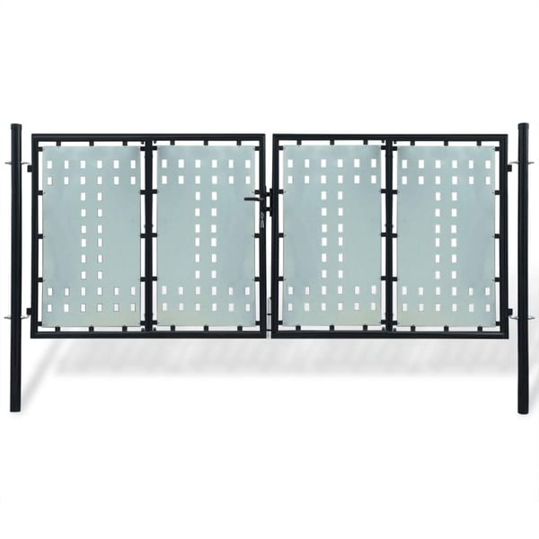 vidaXL Svart gjerdeport med én dør 300x125 cm
