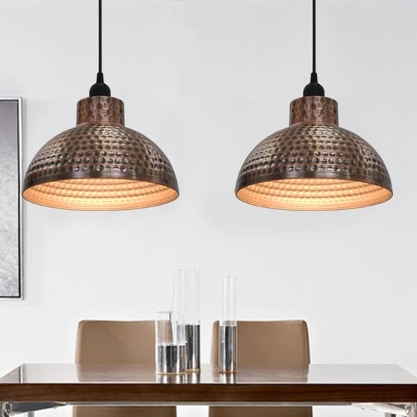 vidaXL Taklamper 2 stk halvkuleformet kobberfarget