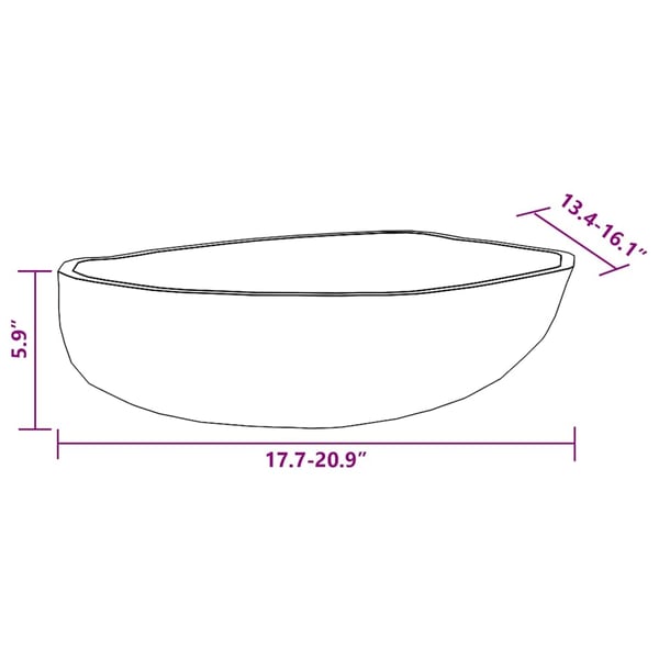 vidaXL Servant elvestein oval (45-53)x(34-41) cm