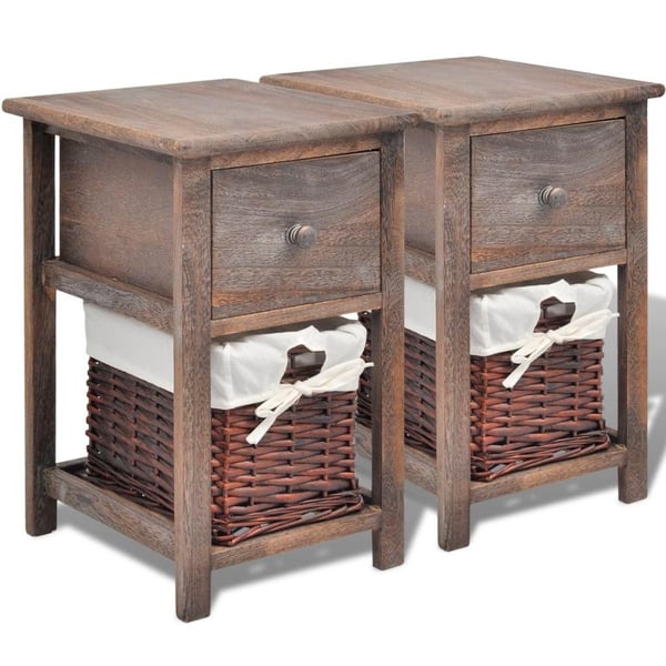 vidaXL Nattbord 2 stk tre brun