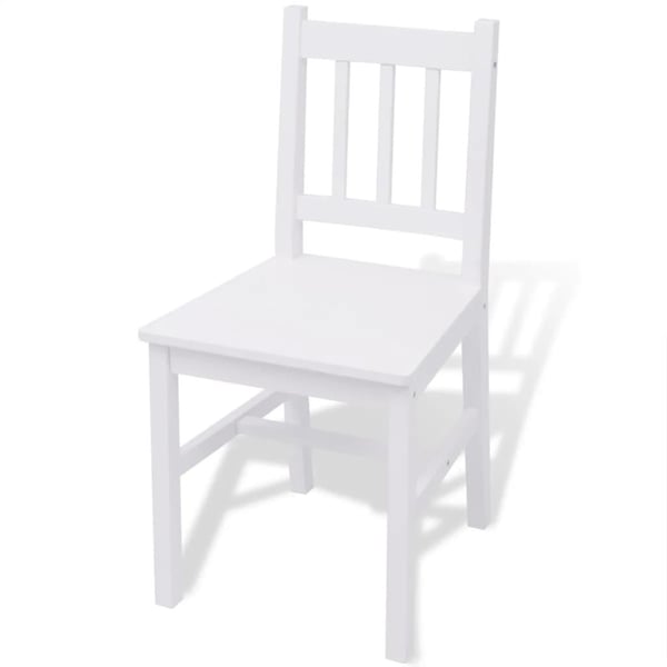 vidaXL spisebordssæt 5 dele fyrretræ hvid